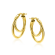 23mm ZINZI gold plated zilveren oorringen met een dubbele oorring in het midden. Een trendy multi-look uitstraling ZIO2483G - 56365