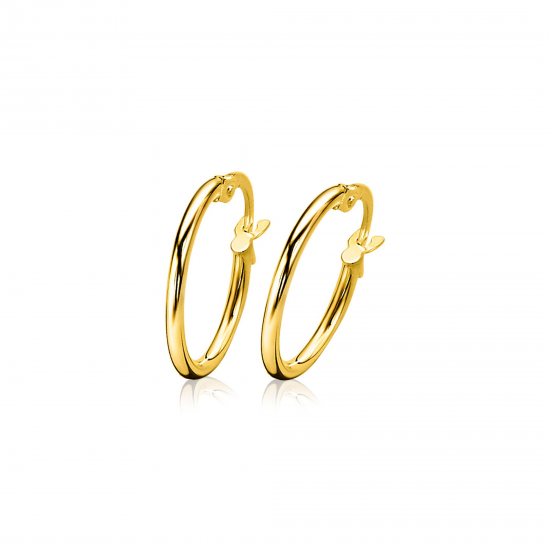 ZINZI Gold 14 karaat gouden oorringen ronde buis 17,5 x 1,5mm ZGO128 - 56366