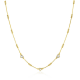 ZINZI gold plated zilveren schakelketting met trio-bolletjes en drie hartvormige witte zirkonia's 40-45cm ZIC2679 - 56377