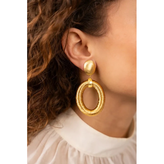 lOTT Gioielli oudkleurige oorbellen Faye ovaal L - 56403