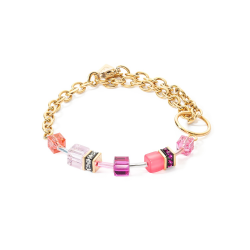 GeoCUBE® Iconic Chain bracelet gold-magenta - 56562