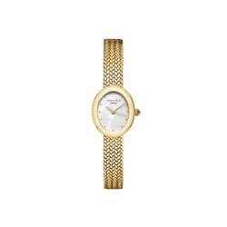 Rosefield Mini Oval White Dial Gold Woven  Mesh Strap MWGMG-M02 - 56619