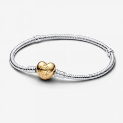 Pandora Moments Snake Chain Armband met Hartsluiting goud kleur MAAT 23 - 56626
