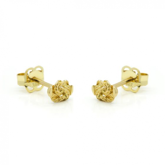 14K gouden Earstuds Swirl 5MM Mattenklopper - 56642