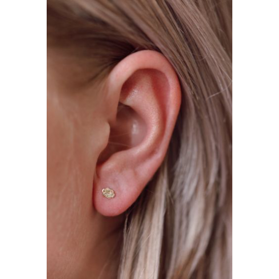 14K gouden Earstuds Swirl 5MM Mattenklopper - 56642