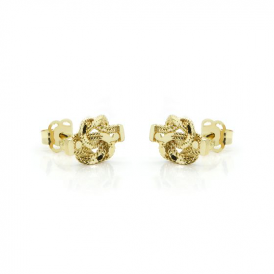 14K gouden Earstuds Swirl 8MM Mattenklopper - 56643