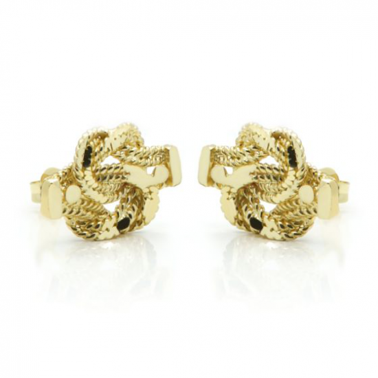 14K gouden Earstuds Swirl 13MM Mattenklopper - 56645