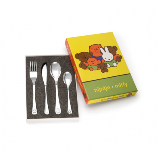 Kinderbestek 4-delig nijntje vriendjes, 18/10 rvs - 56646