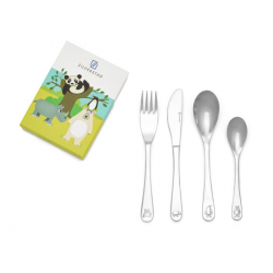 Kinderbestek Wildlife, 4-delig, rvs - 56647