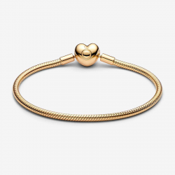 Pandora Pandora Moments Snake Chain-armband met hartsluiting Goudkleur MAAT 23 - 56670