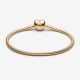 Pandora Pandora Moments Snake Chain-armband met hartsluiting Goudkleur maat 17 - 56671