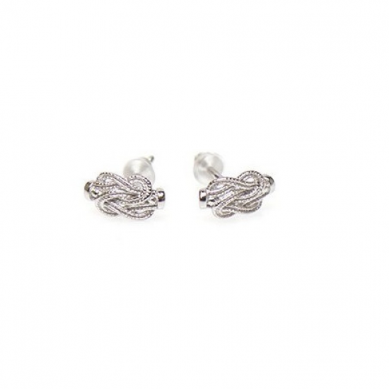 Zilveren 925 Earstuds Swirl 5MM Mattenklopper - 56680
