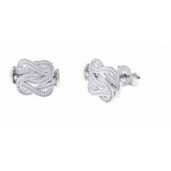Zilveren 925 Earstuds Swirl 11,5 MM Mattenklopper - 56682