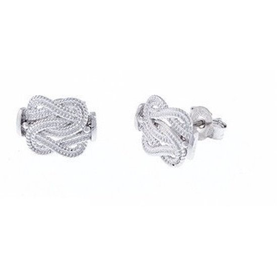 Zilveren 925 Earstuds Swirl 15 MM Mattenklopper - 56684