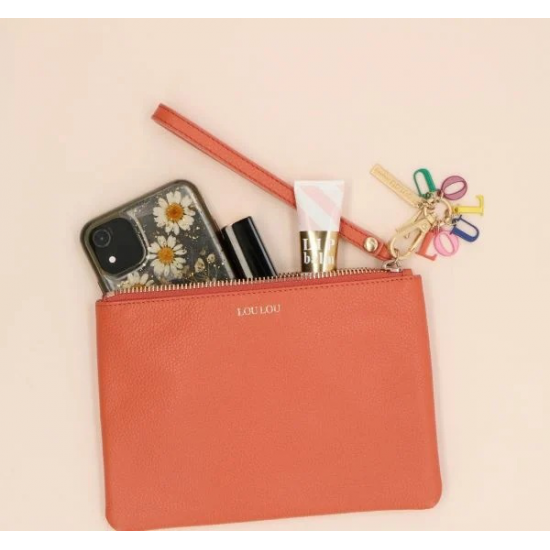 LouLou Julie, Abricot leren clutch of etui met polsbandje - 56733