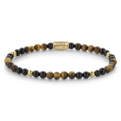Rebel & Rose Armband Mix Tiger Black - 18 ct yellow gold ionplated 18CM - 56760