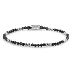 Rebel & Rose Armband Black & Silver Glam Rocks RR-30005-S-S 18cm - 56762