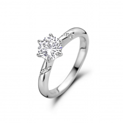 Rosa Di Luca Rosa Di Luca zilver ring met zirkonia champagne MAAT 16.5 - 56778