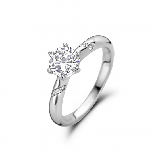 Rosa Di Luca Rosa Di Luca zilver ring met zirkonia champagne MAAT 16.5 - 56778