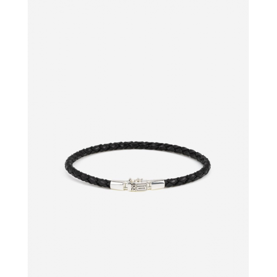 Buddha to Buddha George Mini Leren Armband Zwart J016BL-E - 56783
