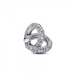 Pandora Infinity knoop hart sterling zilveren bedel met heldere zirkonia bedel 793771C01 - 56832