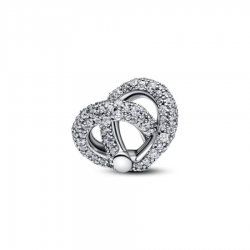 Pandora Infinity knoop hart sterling zilveren bedel met heldere zirkonia bedel 793771C01 - 56832