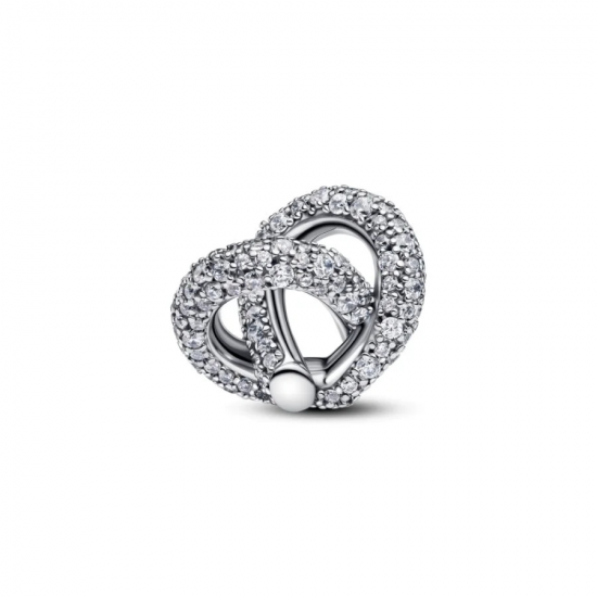 Pandora Infinity knoop hart sterling zilveren bedel met heldere zirkonia bedel 793771C01 - 56832