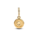 Pandora Happy Bday 14k vergulde hanger met witte bioresin kunstmatige parelmoer en heldere kubieke zirkonia 763787C01 - 56842