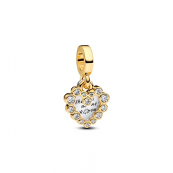 Pandora vergulde dubbele hanger met heldere zirkonia en transparante hars 763765C01 - 56844