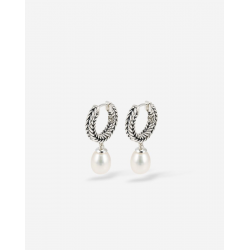 Buddha to Buddha Barbara Hoops Parel Zilver 409 - 56851