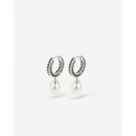 Buddha to Buddha Barbara Hoops Parel Zilver 409 - 56851