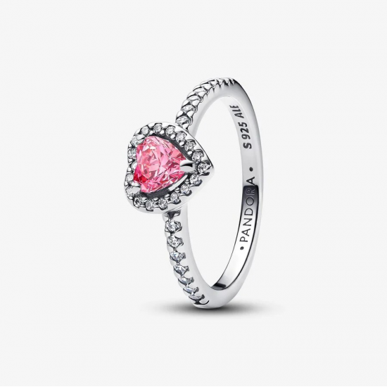 Pandora Verhoogde roze hartring 198421C03 MAAT 18 - 56875
