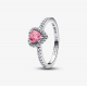 Pandora Verhoogde roze hartring 198421C03 MAAT 18 - 56875