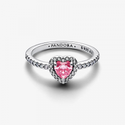 Pandora Verhoogde roze hartring 198421C03 MAAT 19 - 56877