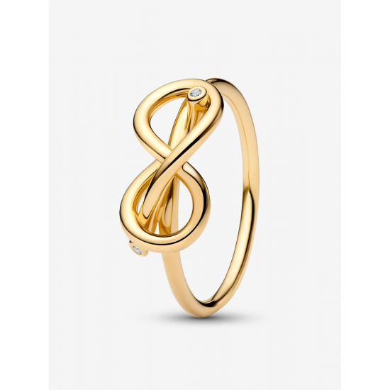 Pandora Infinity Knot-ring Met 14k goud verguld 163759C01 MAAT 18 - 56888