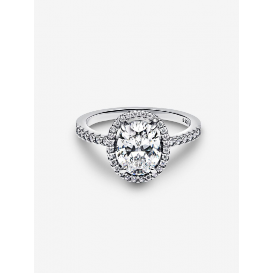Pandora Ovale Sprankelende Halo Statement Ring Sterlingzilver 193777C01 MAAT 17 - 56891