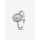 Pandora Ovale Sprankelende Halo Statement Ring Sterlingzilver 193777C01 MAAT 18 - 56892