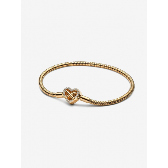 Pandora Sparkling Infinity Heart Clasp-slangenschakelarmband Met 14k goud verguld 563758C01 MAAT 20 - 56902