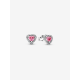 Pandora Verhoogd Roze Hart Oorknopjes Sterlingzilver 298427C02 - 56908