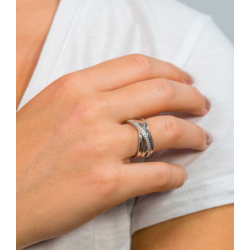 ZINZI zilveren brede cross-over ring met zirkonia ZIR1790 Maat 18,5 - 56956