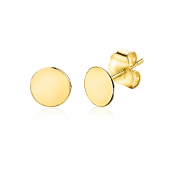 ZINZI Gold 14 karaat gouden oorknoppen glad rond 6mm ZGO215 - 57011