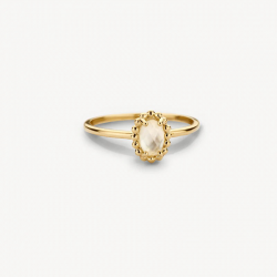 Blush ring 14k Goud met parelmoer en bergkristal 1272YMQ - 57029