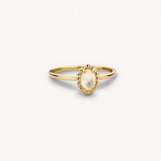 Blush ring 14k Goud met parelmoer en bergkristal 1272YMQ - 57029