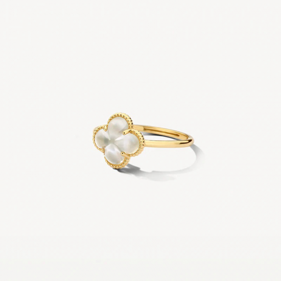Blush ring 14k Goud met parelmoer en bergkristal 1269YMQ maat 56 - 57030