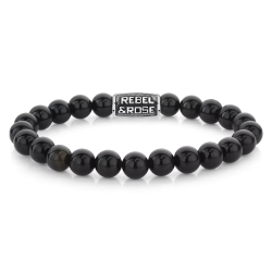 Rebel & Rose Black Velvet Vintage armband  RR-80102-V-M - 57041