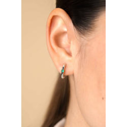 Zinzi MEI oorringen 13mm zilver met geboortesteen groen smaragd zirconia - 57047