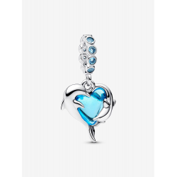 Pandora Blauwe Murano glazen dolfijnen hanger Sterling zilver bedel 793924C01 - 57070