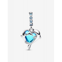 Pandora Blauwe Murano glazen dolfijnen hanger Sterling zilver bedel 793924C01 - 57070