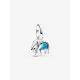 Pandora Mini-hanger met turquoise olifant Sterling zilver bedel 793858C01 - 57071