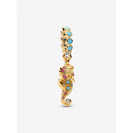 Pandora Seahorse Dangle Charm 14k gold plating bedel 763895C01 - 57072